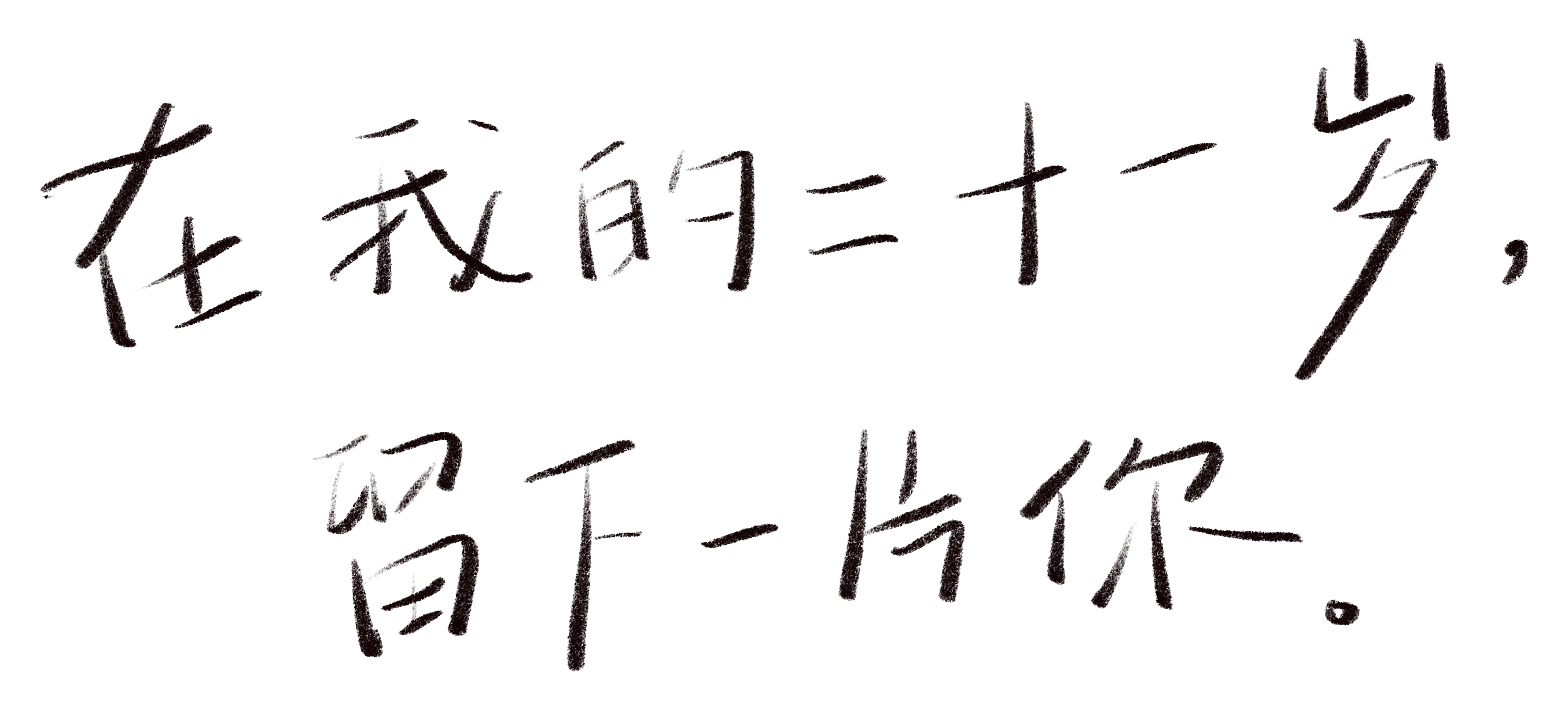 在我的二十一岁，留下一片你。